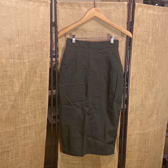 Vixen By Micheline Pitt Pencil Dark Green Skirt - Picture 11 of 14